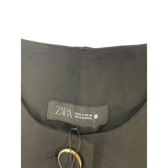 Zara Womens Black Waistcoat Playsuit Romper S Button Front 2157/029 NWT - Picture 5 of 12
